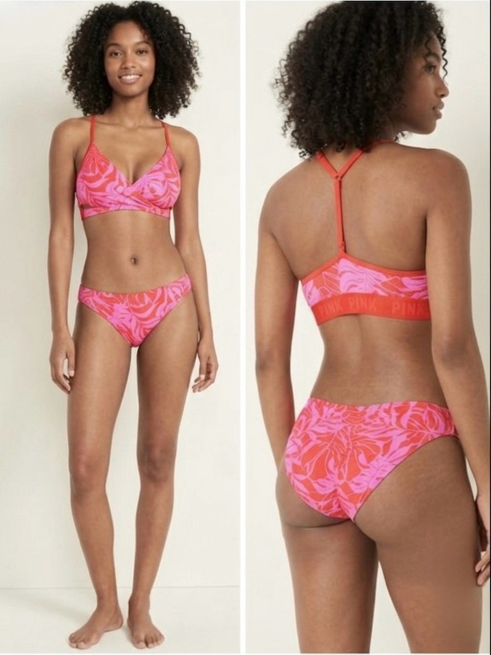 Victoria's Secret PINK Active Tropical Floral Bikini Set XS 2PC